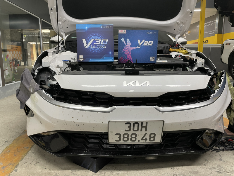 Độ đèn nâng cấp ánh sáng Nâng cấp combo bi led X-Light V30 Ultra 2022 & bi laser X-Light V20L new cho xe Kia K3